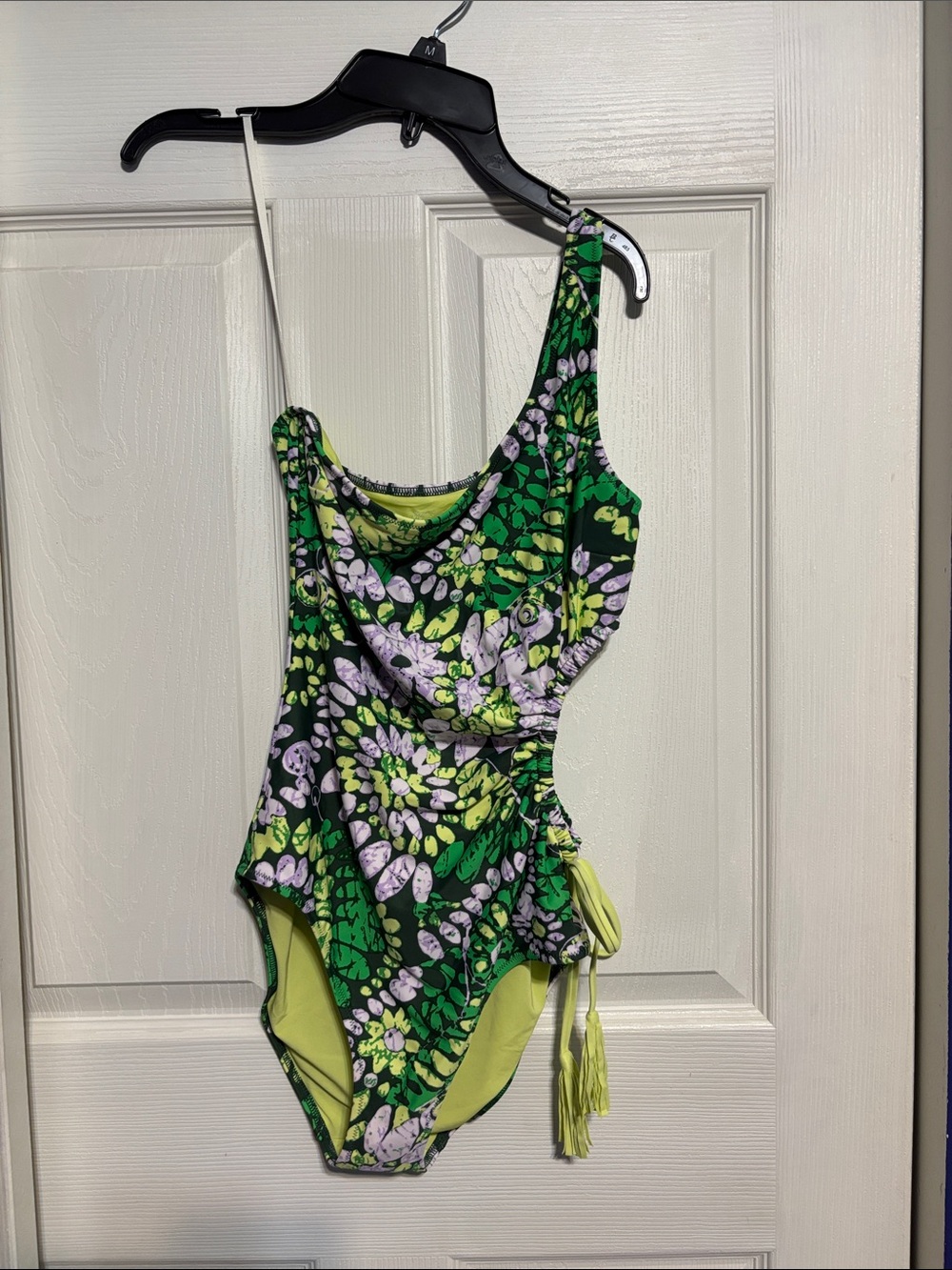 Aerie Tassel Cutout Asymmetrical one-piece swim